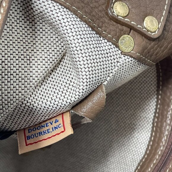 Dooney & Bourke Purse Monogram Canvas Vintage Shoulder Bag Satchel Brown Y2K - Picture 13 of 14
